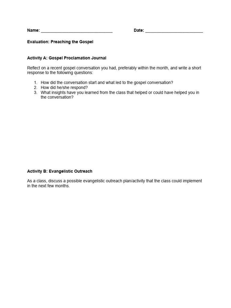 Preaching The Gospel - Docs | PDF