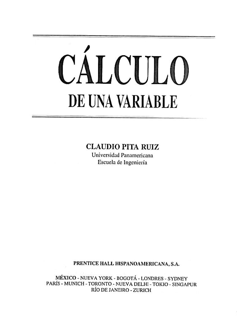 Calculo en Una Variable Claudio Pita Rui | PDF