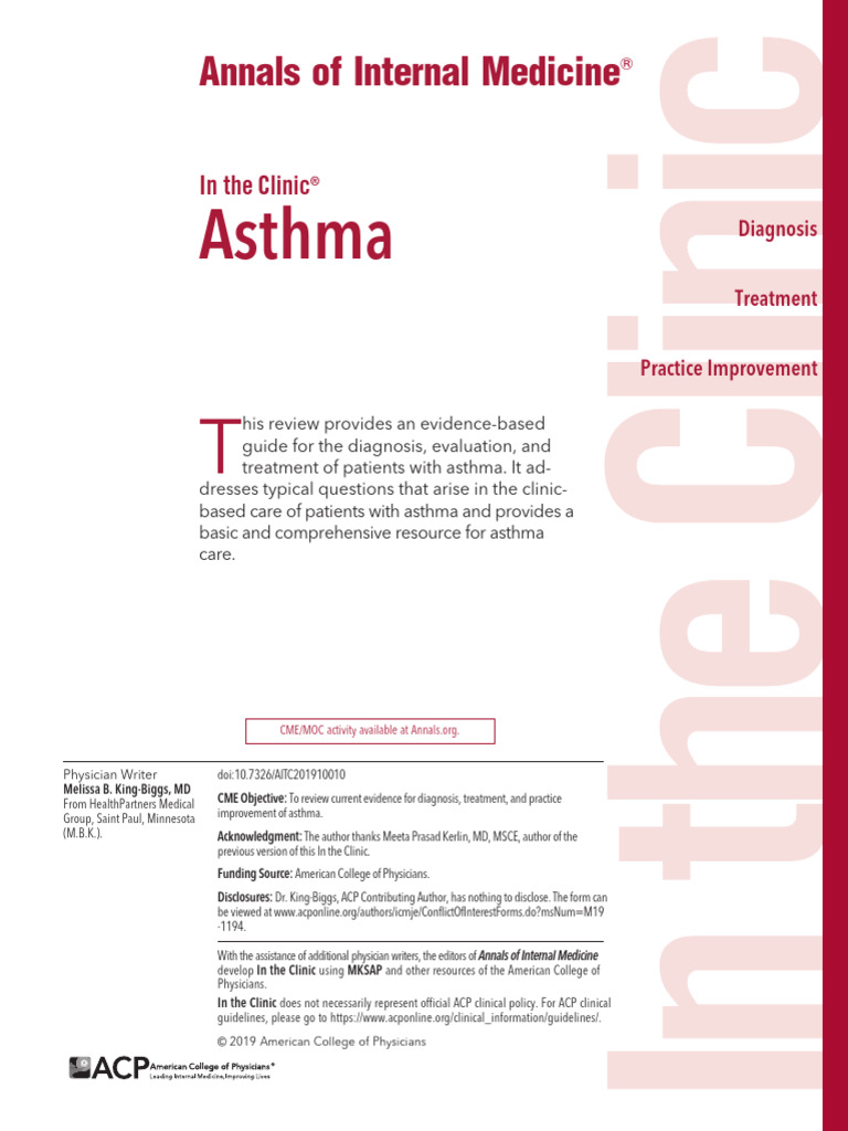 Asthma in Clinic | PDF | Asthma | Chronic Obstructive Pulmonary Disease