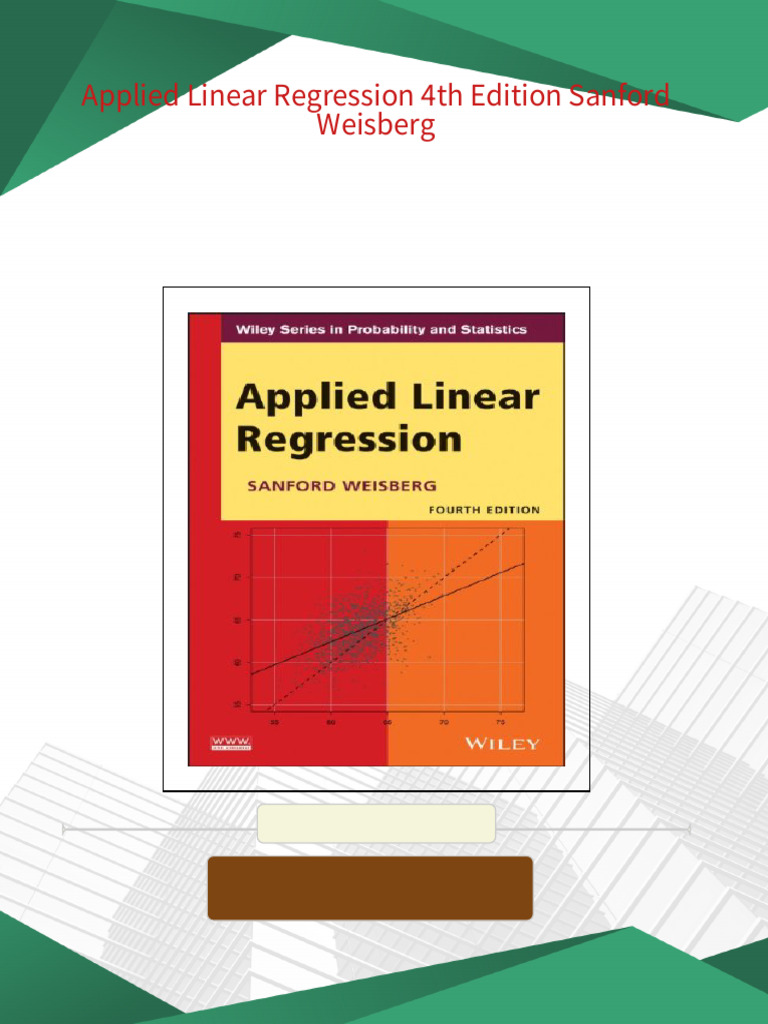 Applied Linear Regression 4th Edition Sanford Weisberg - Own the ...