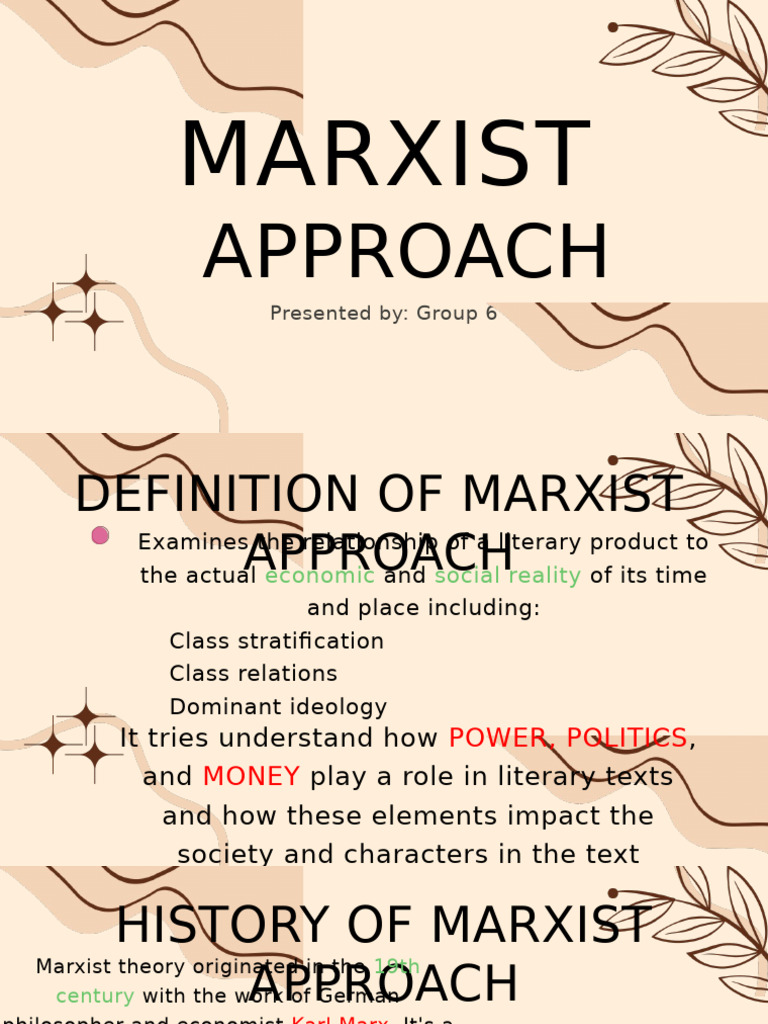 Marxist Approach | PDF | Marxism | Karl Marx