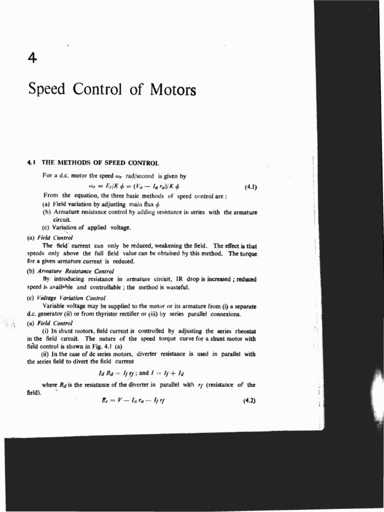 Motor Speed Control Techniques | PDF | Electric Motor | Electric Generator