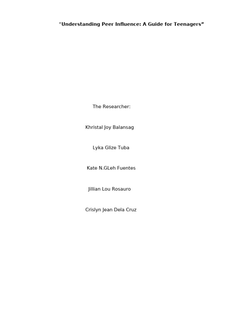 Peer Influence on Teen Academic Choices | PDF | Adolescence | Motivational