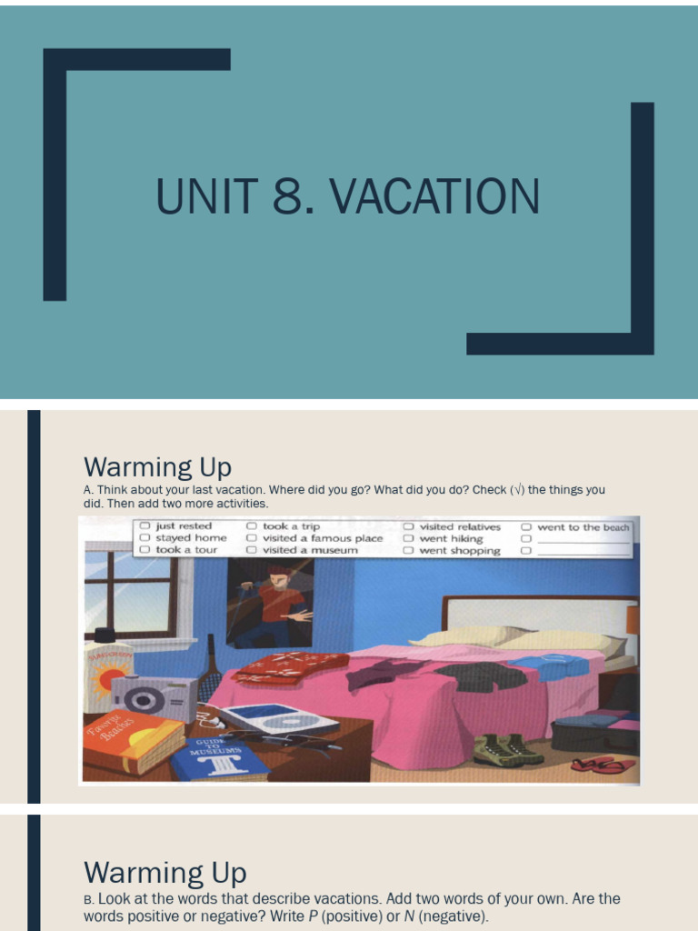 Vacation Listening Activities Guide | PDF