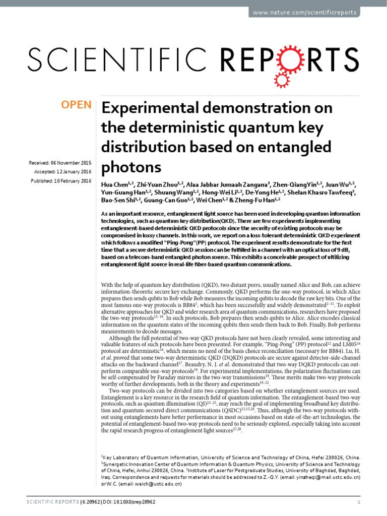 srep20962 | PDF | Quantum Entanglement | Quantum Mechanics