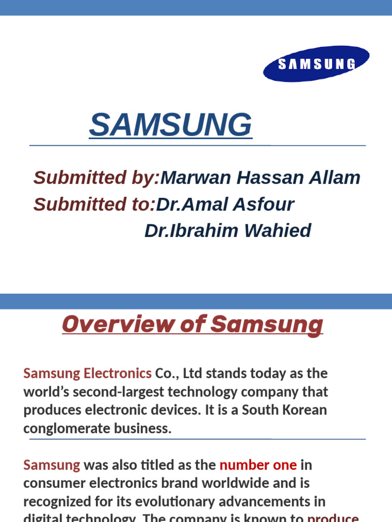 Samsung Company Overview and Analysis | PDF | Samsung | Consumer ...
