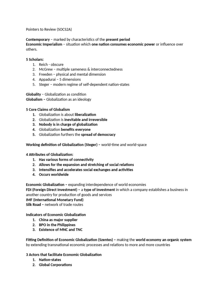 Understanding Economic Globalization Concepts | PDF | Globalization ...