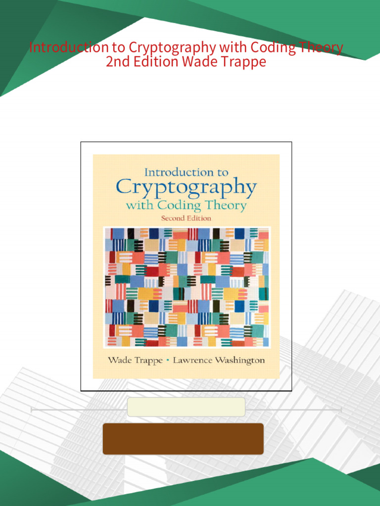 Introduction to Cryptography with Coding Theory 2nd Edition Wade Trappe ...