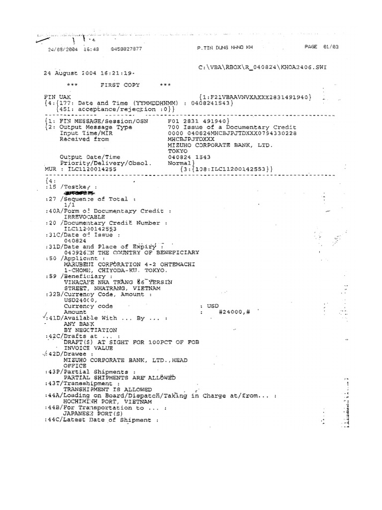 LC mẫu | PDF