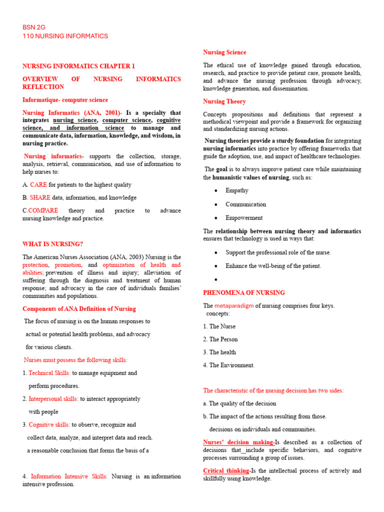 Overview of Nursing Informatics | PDF | Health Informatics | Nursing