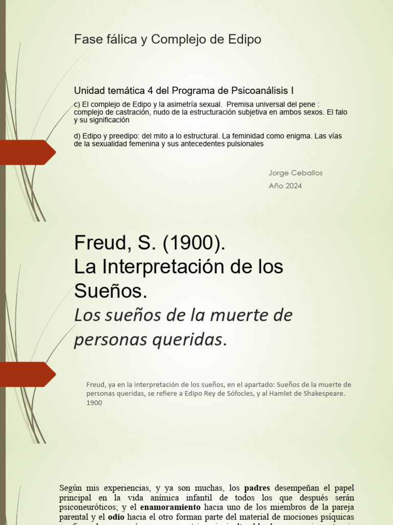 Complejo de Edipo y Fase Fálica en Freud | PDF | Complejo de Edipo ...