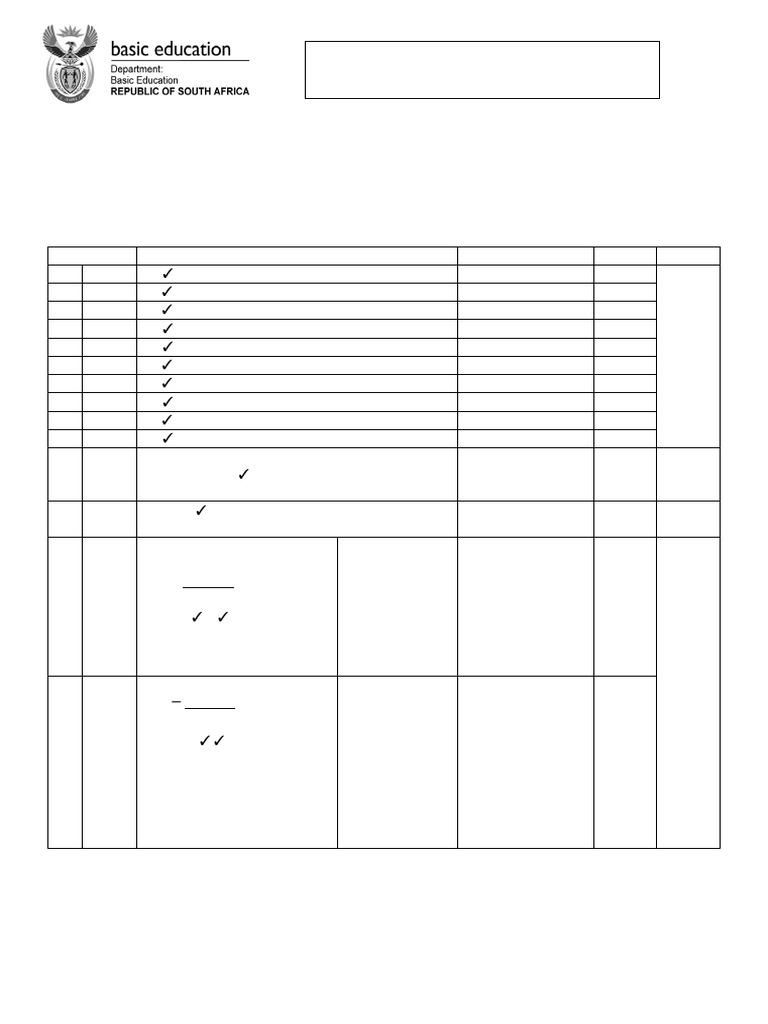 2014 ANA Grade 6 Mathematics English Memo | PDF | Memorandum