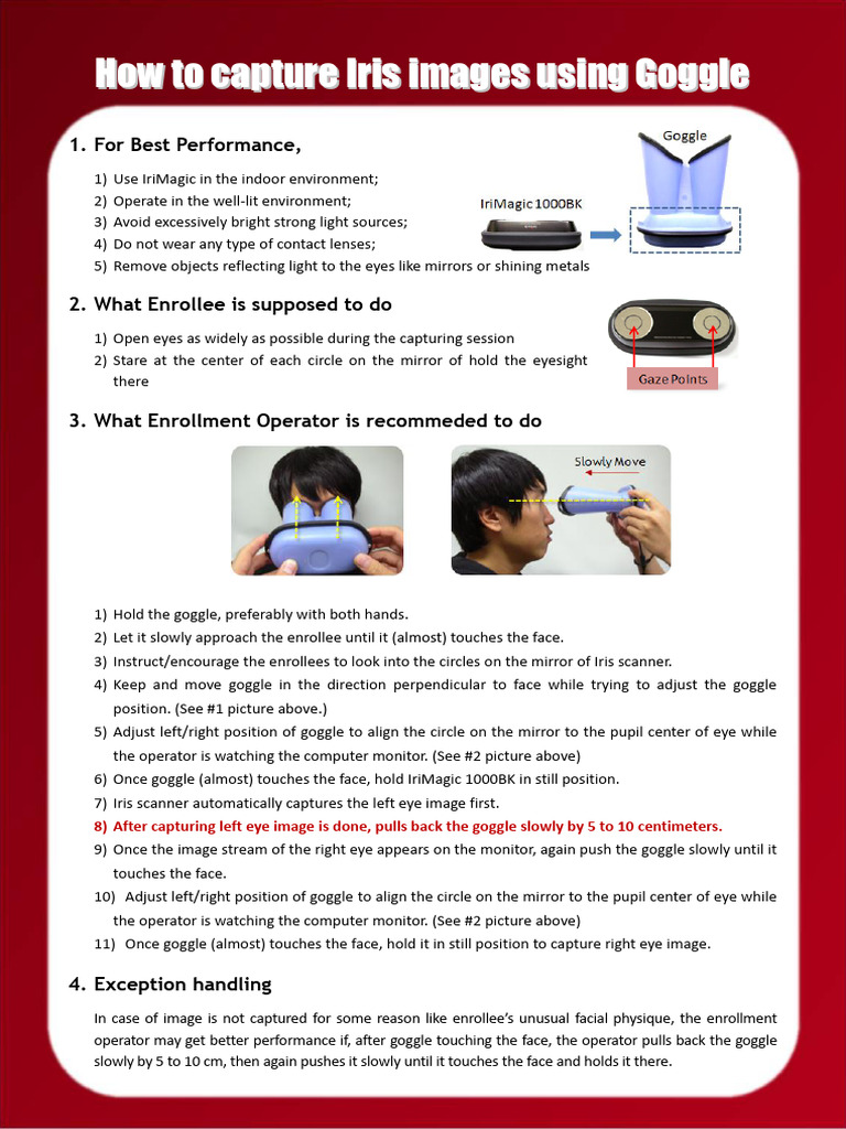 IriMagic 1000BK Iris Capture Guide | PDF | Mirror | Eye