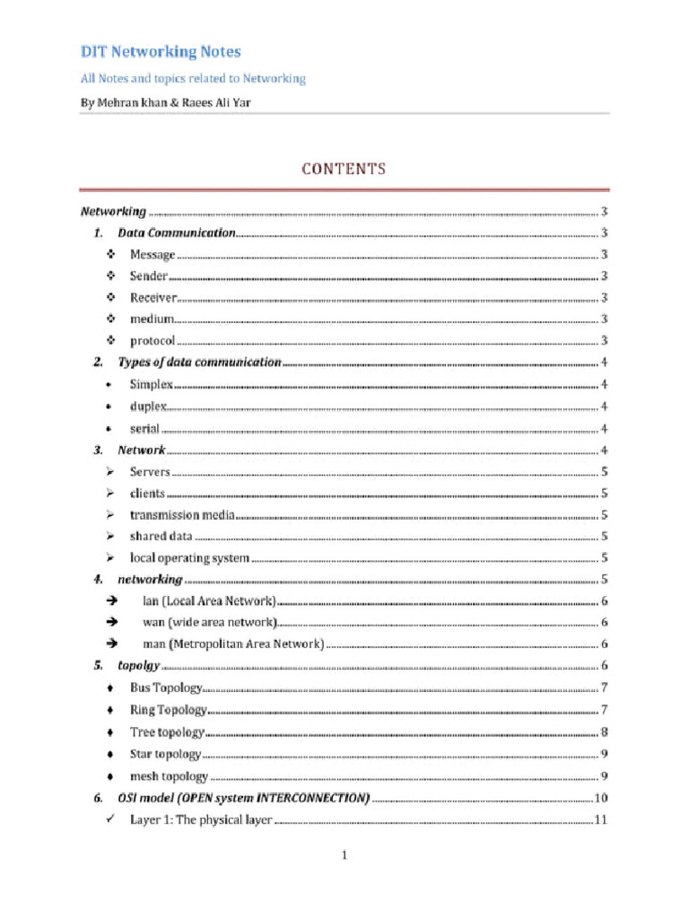 Networking Notes For DIT Part 1 - 20240701 - 162831 | PDF