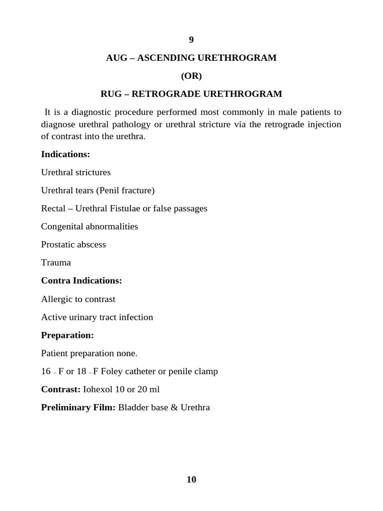 Ascending Urethrogram Procedure Guide | PDF