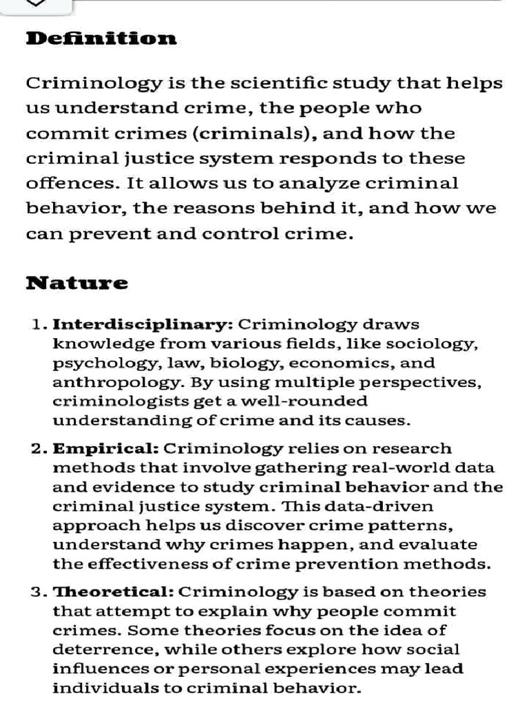Nature and Scope of Criminology | PDF | Crimes | Crime & Violence