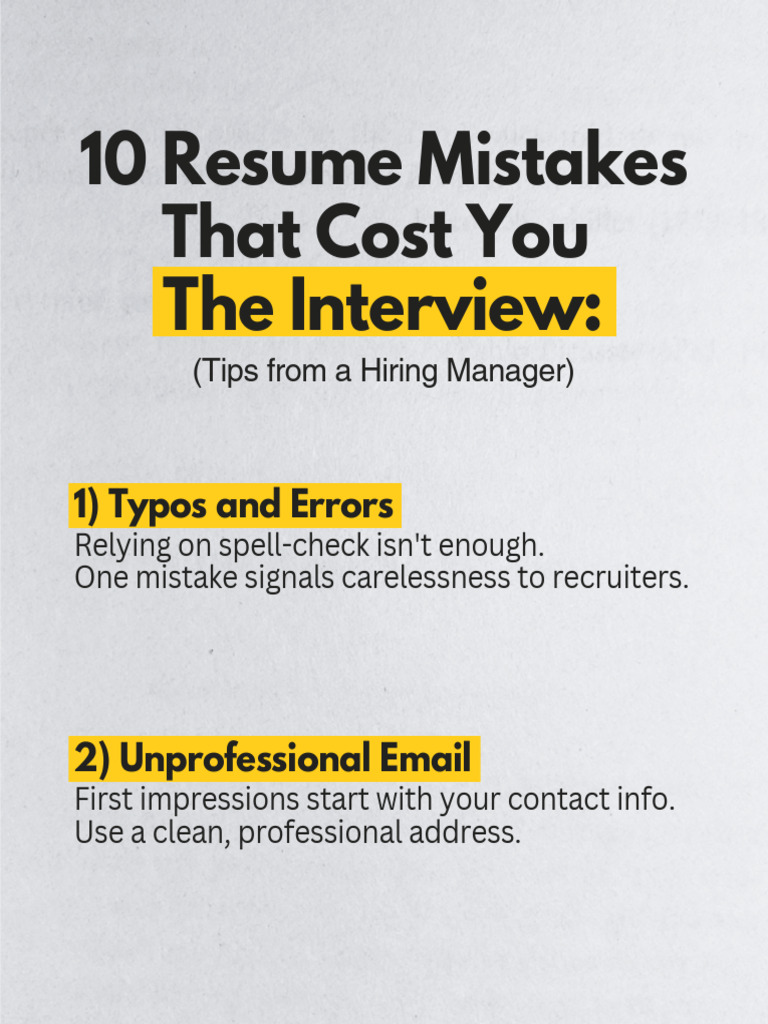 10 Resume Mistakes That Cost You The Interview 1738692921 | PDF