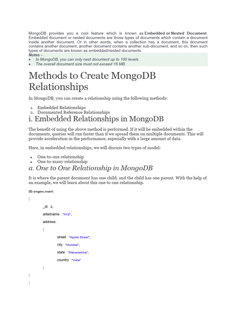 Understanding Embedded Documents in MongoDB | PDF | Database Schema ...