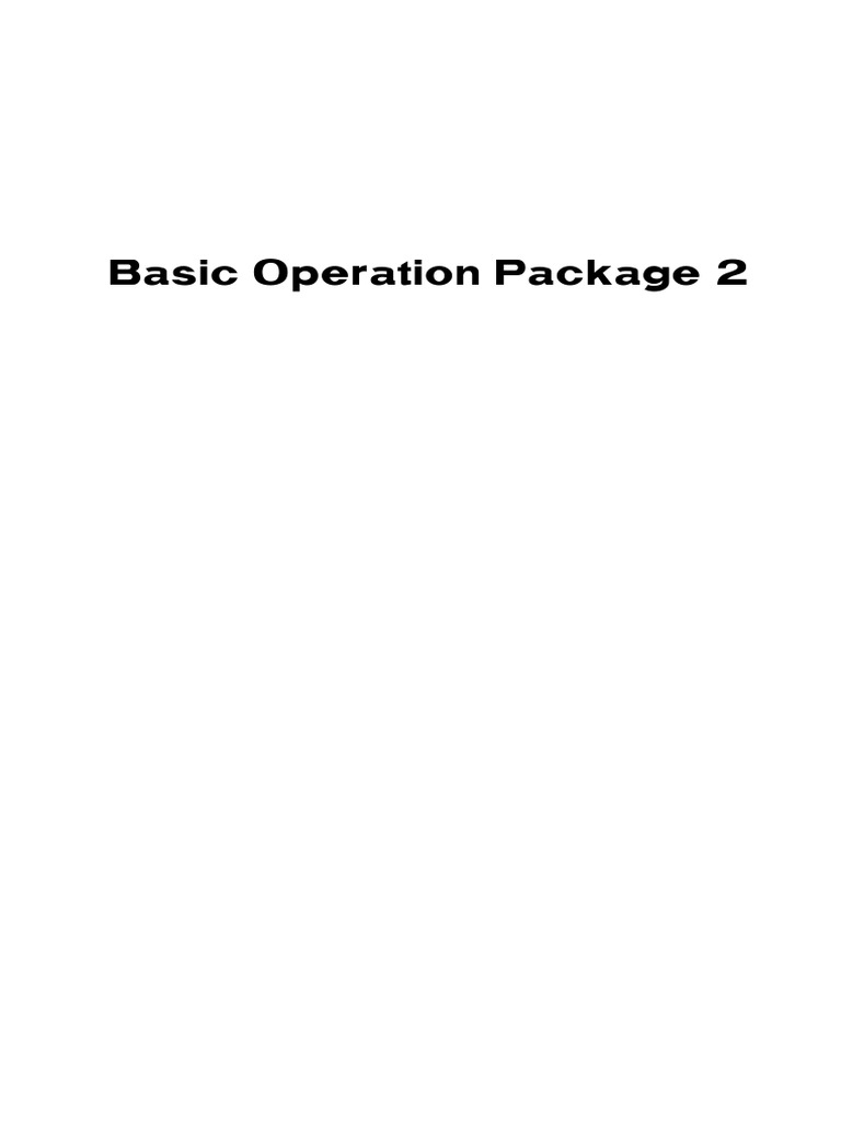 Basic Operation Package 2: Operator'S Manual | PDF | Microsoft Windows ...