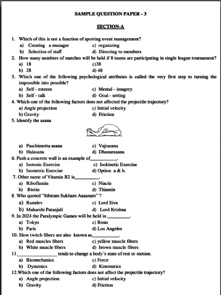 PE, Sample Paper 4 | PDF