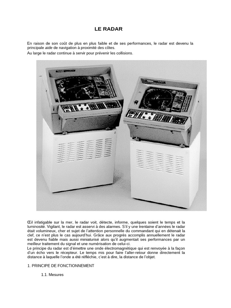 Cours sur le Radar Maritime | PDF | Radar | Tube électronique