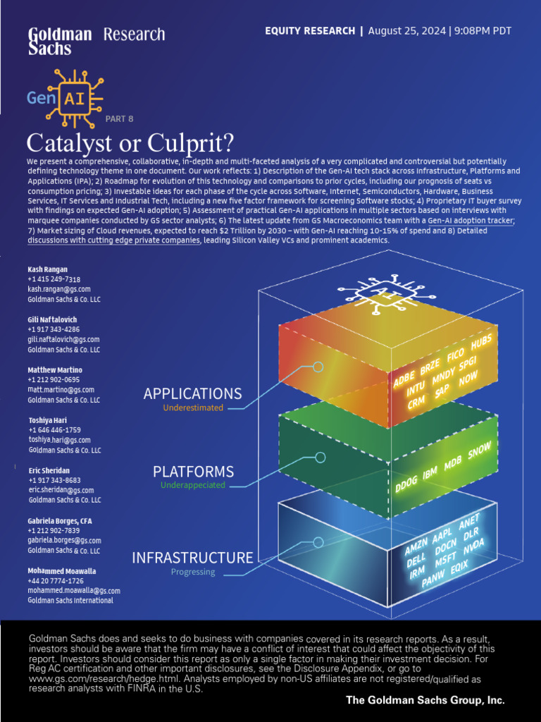 Americas Technology - Software - Gen-AI Part VIII - Catalyst or Culprit |  PDF | Cloud Computing | Artificial Intelligence