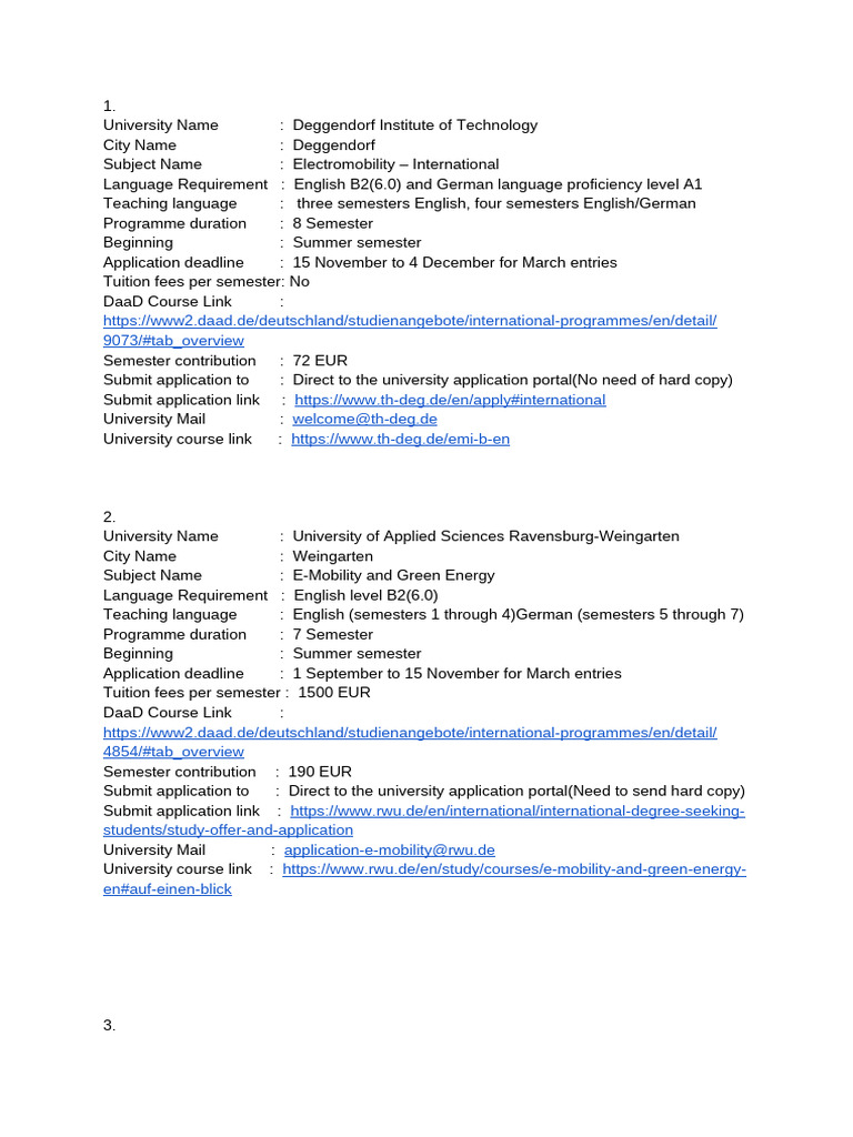 final university list | PDF | Science