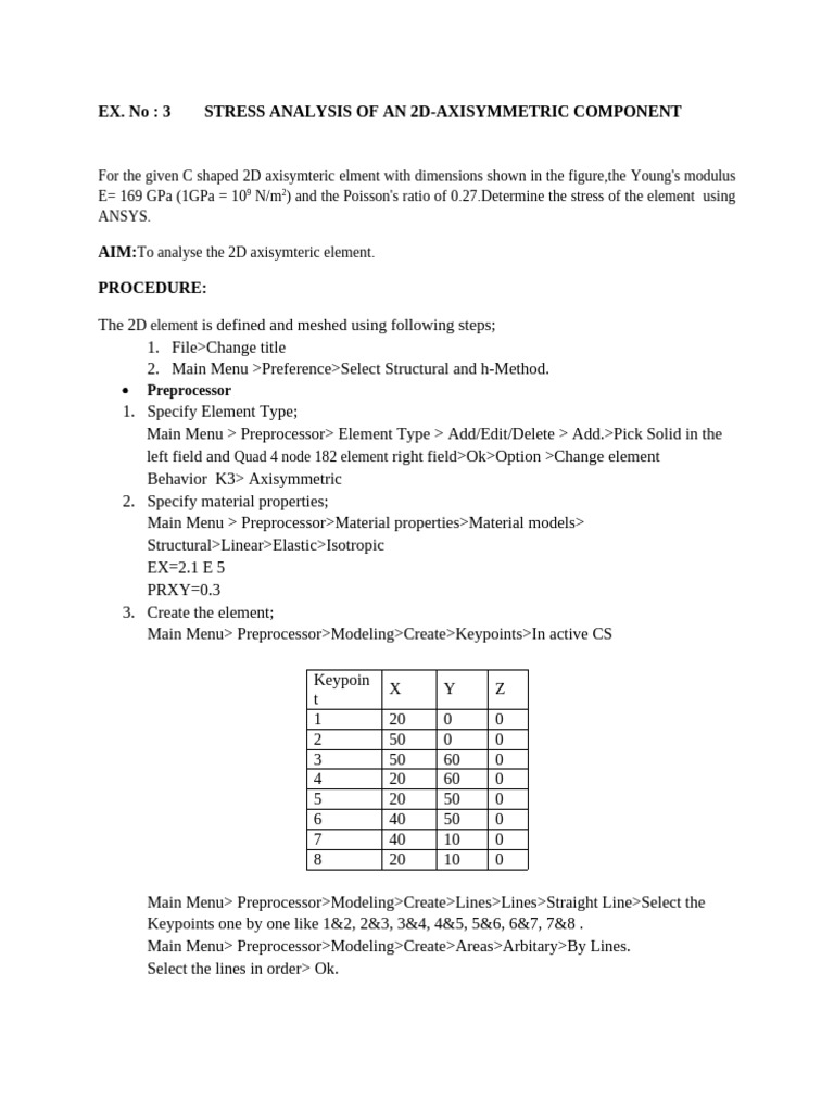 2D Axisymmetric Stress Analysis Guide | PDF | Stress (Mechanics ...