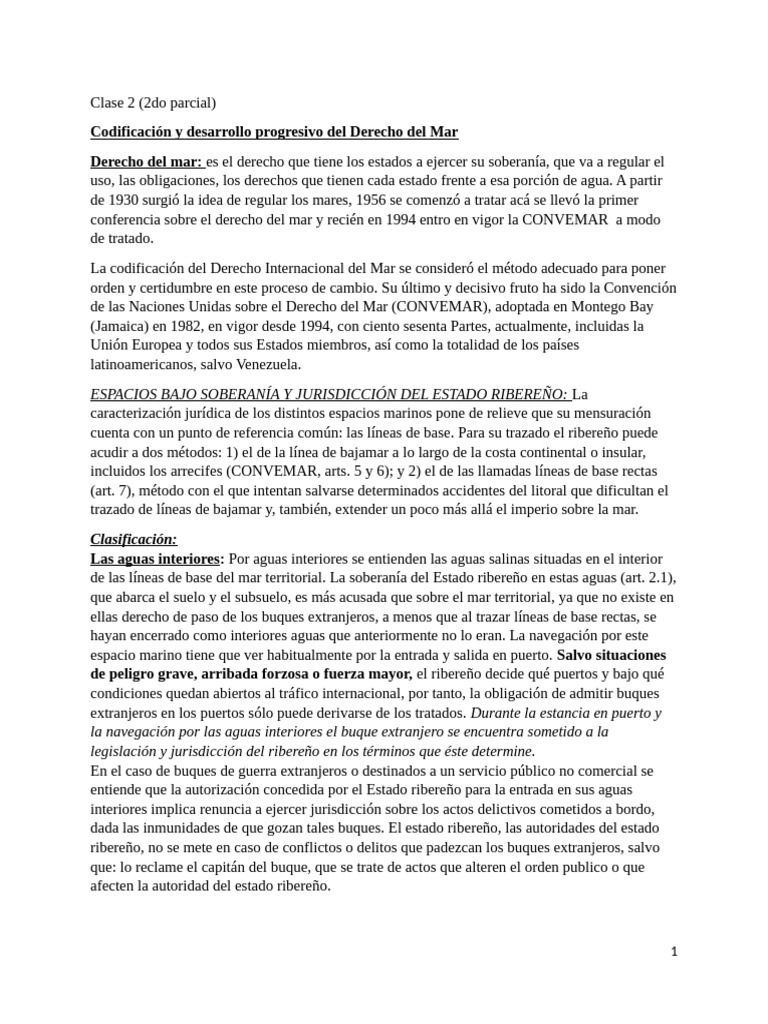 Derecho Internacional (d.mar) | PDF | Zona económica exclusiva ...