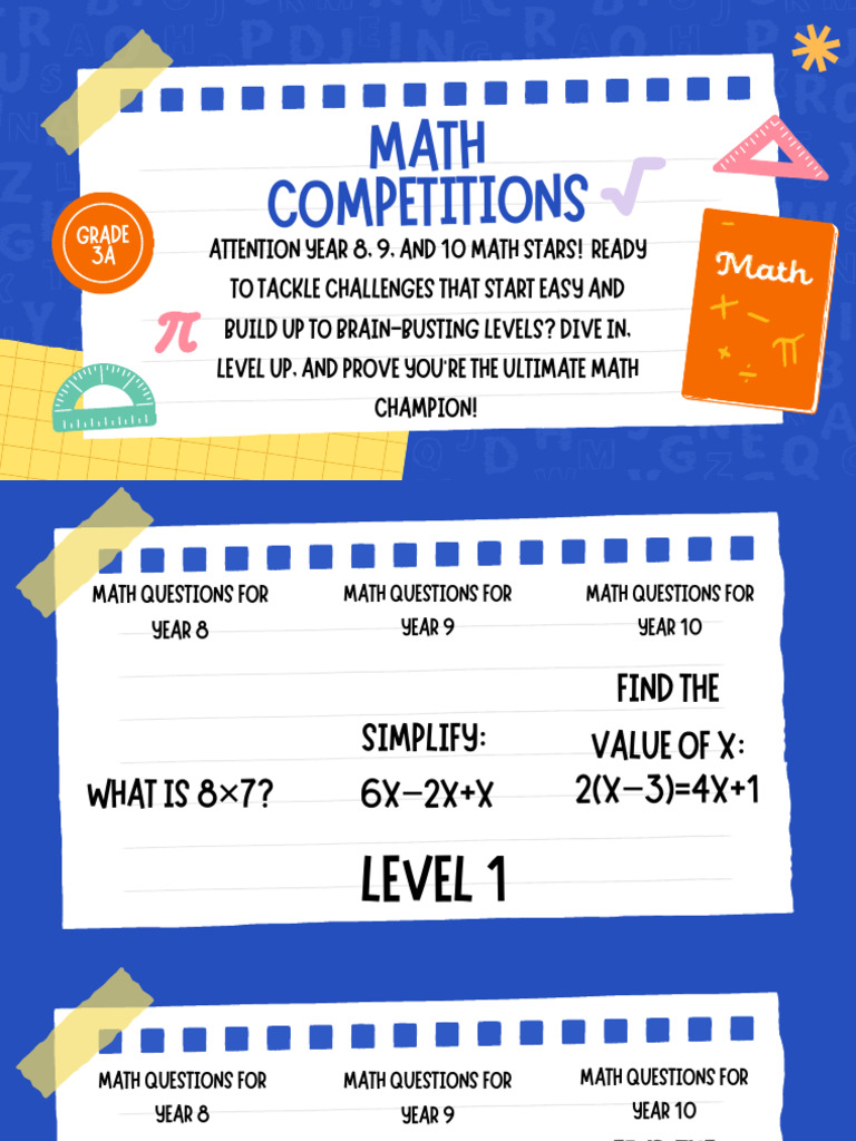 Math COMPETITIONS | PDF | Animals And Humans | Domesticated Animals