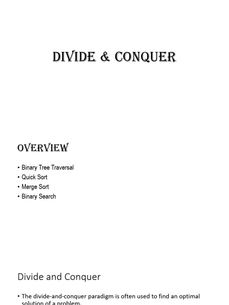 5_Divide and Conquer | PDF | Computing | Computer Science