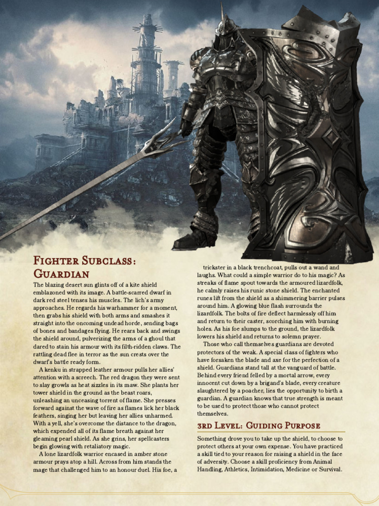 Fighter Subclass - Guardian | PDF | Shield