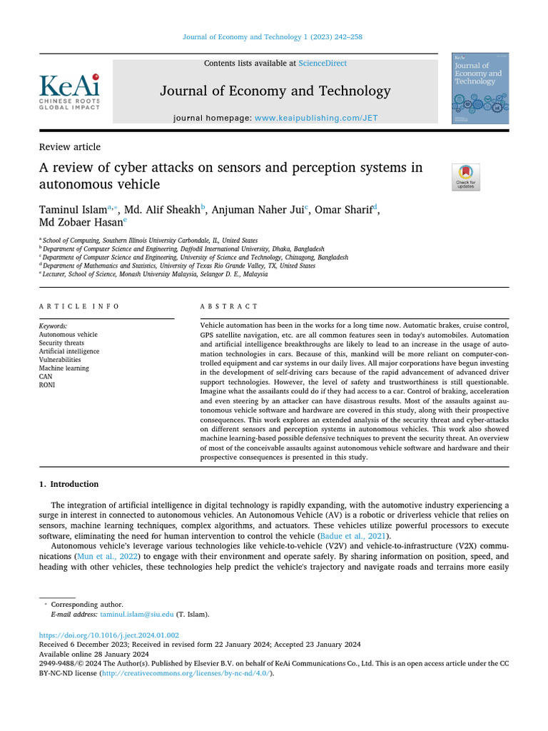 Cybersecurity Risks in Autonomous Vehicles | PDF | Computer Security ...
