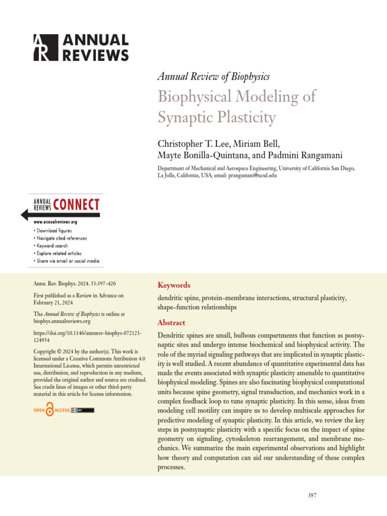 annurev-biophys- modelado biofisico de plasticidad sinaptica | PDF ...