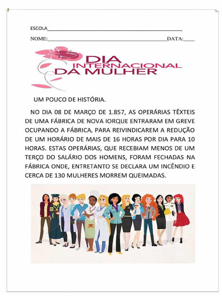 Atividades para o Dia Da Mulher | PDF