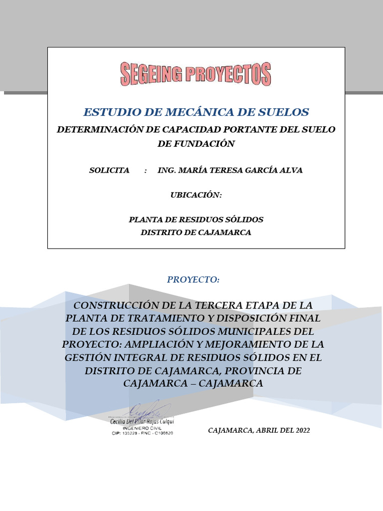 Estudio De Mecánica De Suelos Pdf Fundación Ingeniería Mecánica