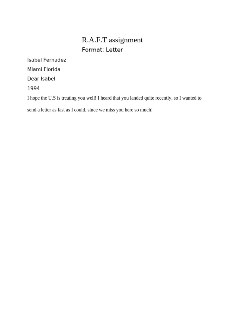 R.A.F.T Assignment | PDF