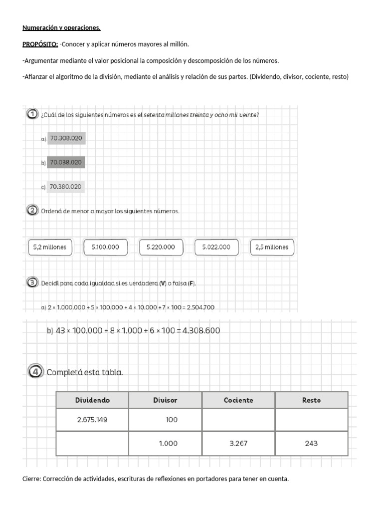 2024 Numeración y Operaciones para Sexto | PDF