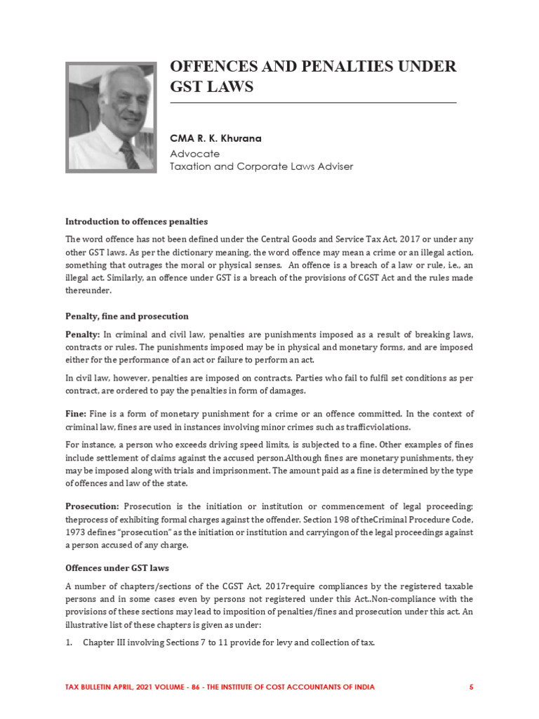 GST Offences and Penalties Explained | PDF | Fine (Penalty) | Crimes