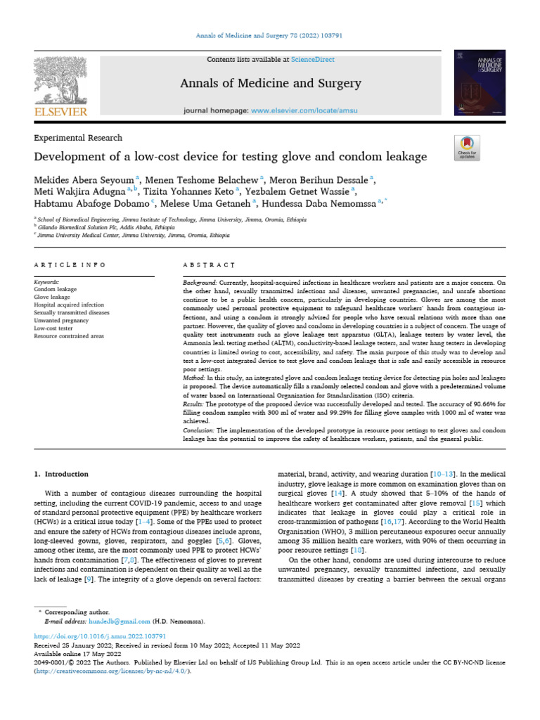 Development of A Low Cost Device For Testing Glove.88 | PDF | Leak ...