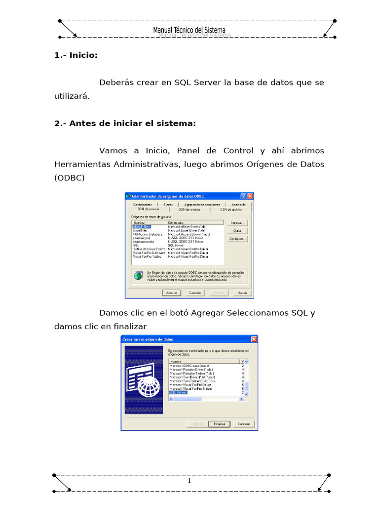 Guía para Crear Base de Datos en SQL Server | PDF | Ventana ...