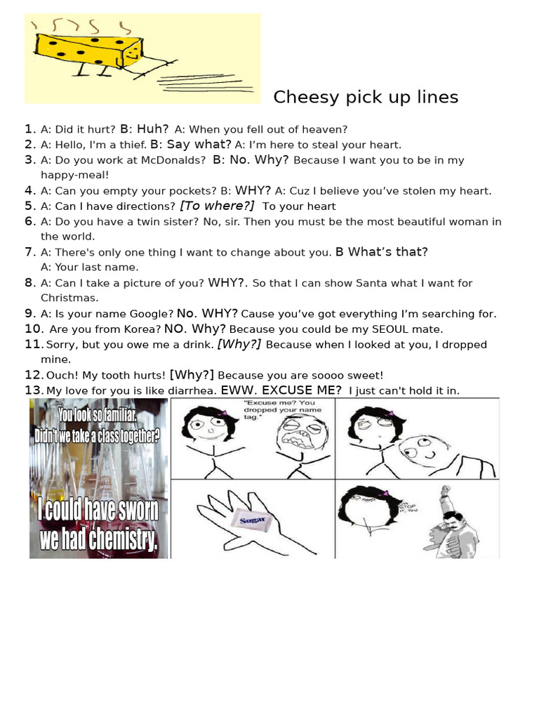 Cheesy Pick-Up Lines Collection | PDF