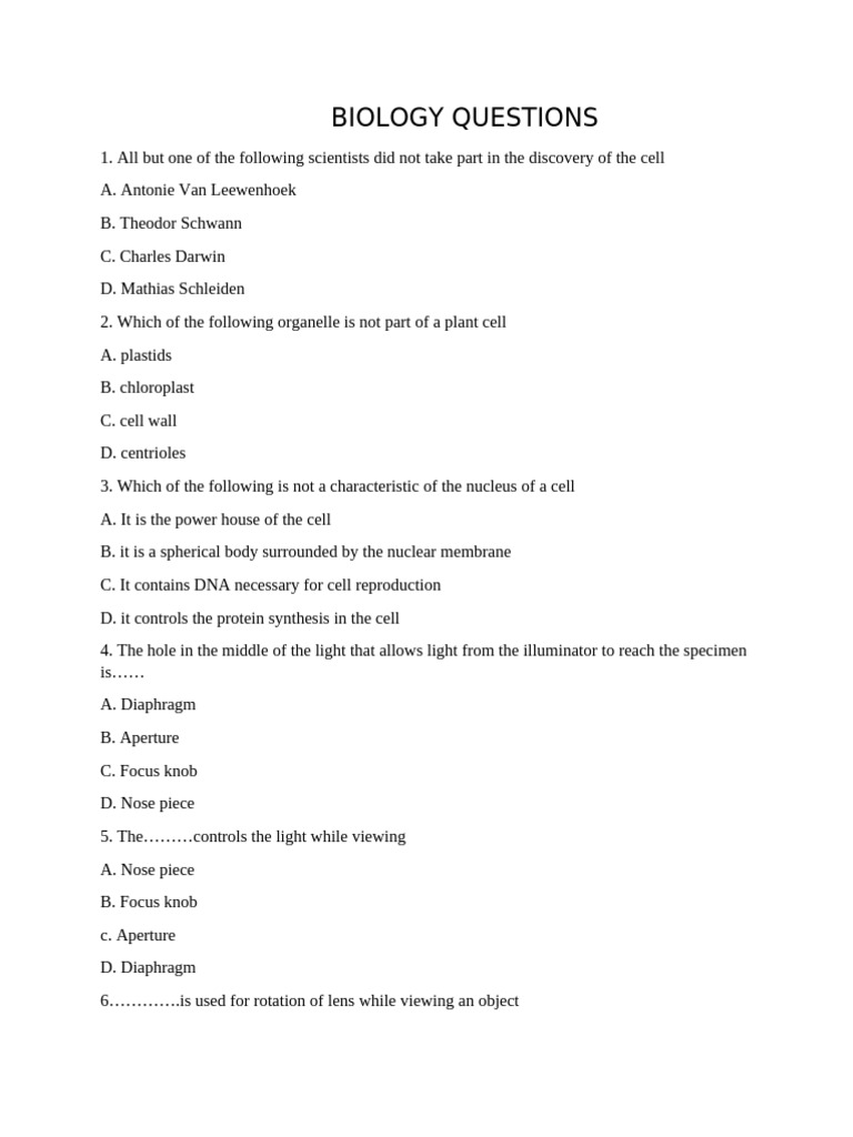 Biology Practical Ai Generated Questions | PDF | Cell (Biology) | Meiosis