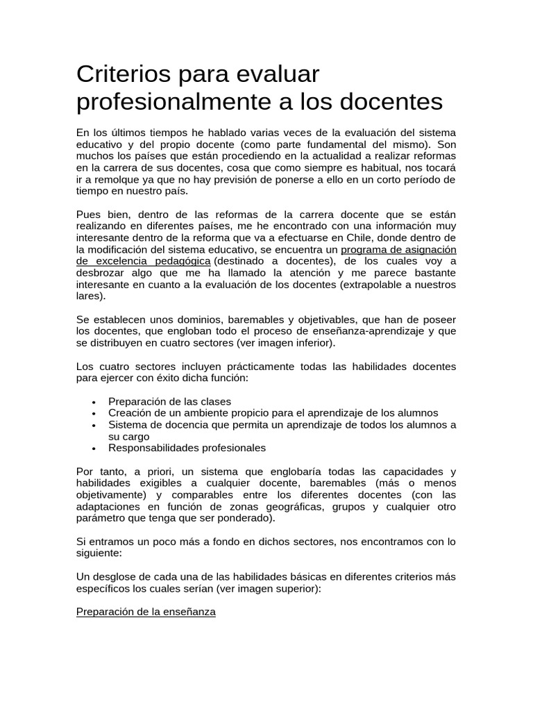 Criterios de Evaluación Docente Efectiva | PDF | Evaluación | Maestros