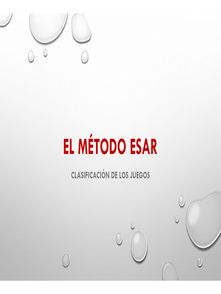 Método ESAR: Clasificación de Juegos | PDF | Aprendizaje | Cognición