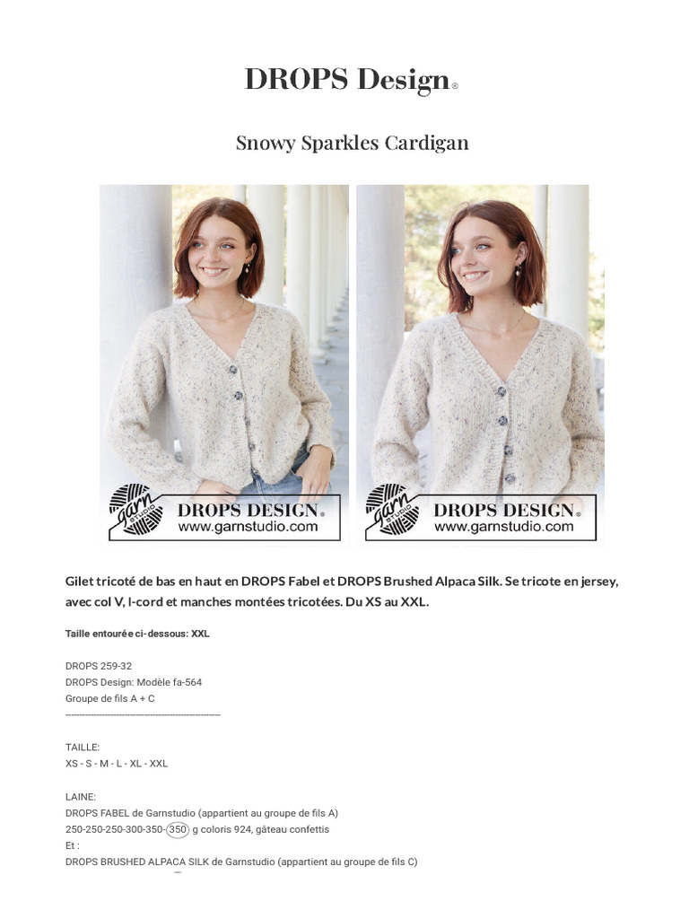 Gilet tricoté Snowy Sparkles | PDF | Tricot | Couture