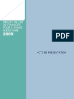 Note de Présentation Du Projet de La Loi de Finances 2009