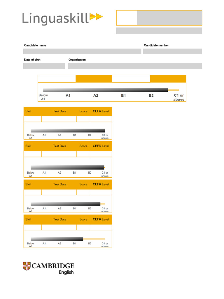 Linguaskill Candidate Test Report | PDF | Psycholinguistics | Linguistics