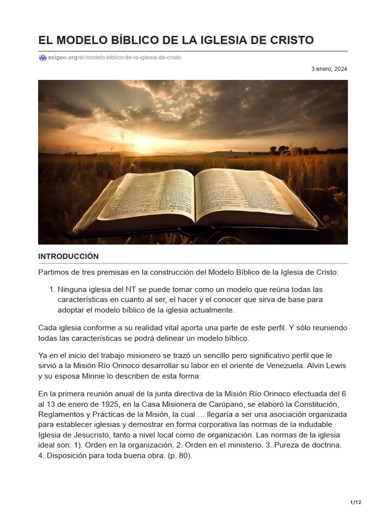 Modelo Bíblico de la Iglesia de Cristo | PDF | Cristo (título) | Fe