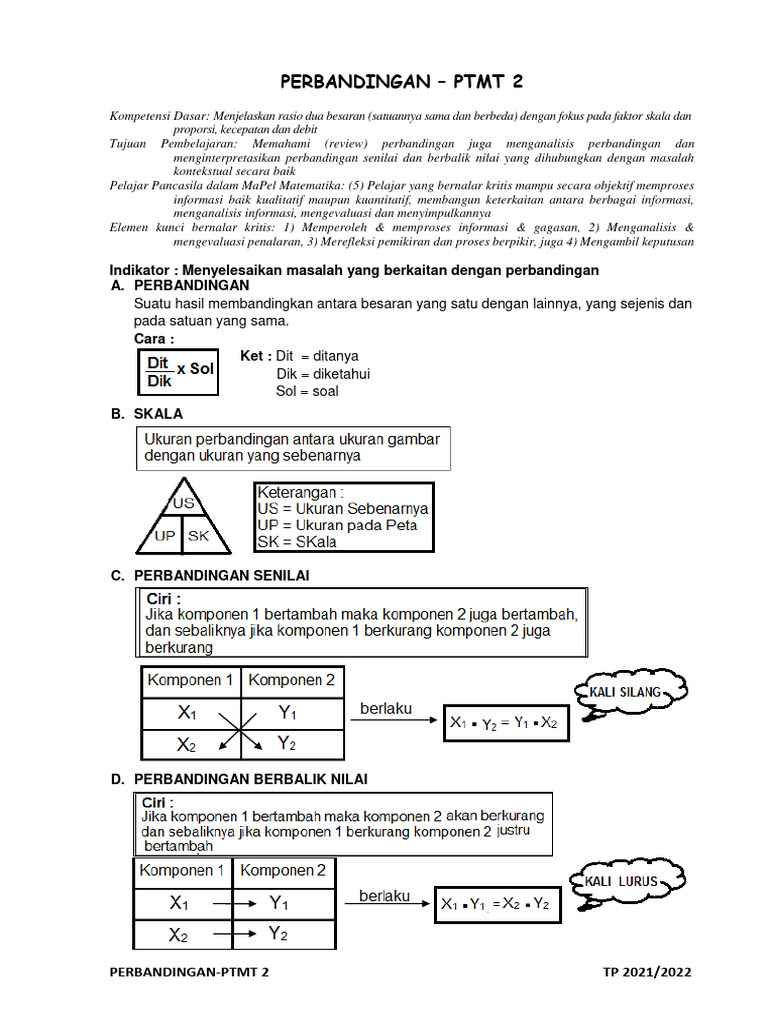 Perbandingan Matematika: Skala & Rasio | PDF
